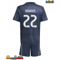 Camisa de Futebol Real Madrid Antonio Rudiger #22 Equipamento Secundário Infantil 2025-26 Manga Curta (+ Calças curtas)